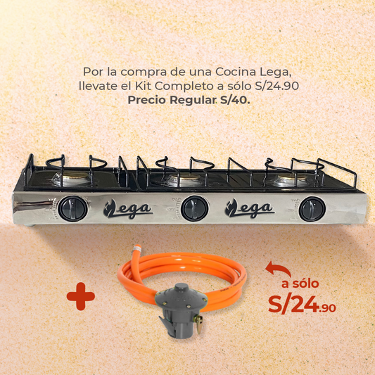 Cocina 3 hornillas de Acero Inoxidable