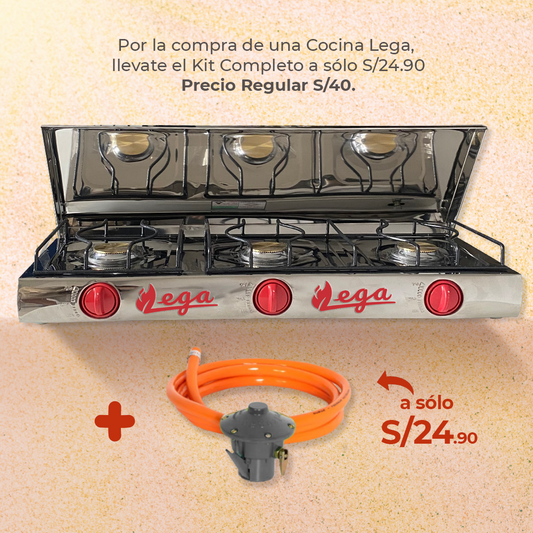 Cocina 3 hornillas de Acero C/Tapa
