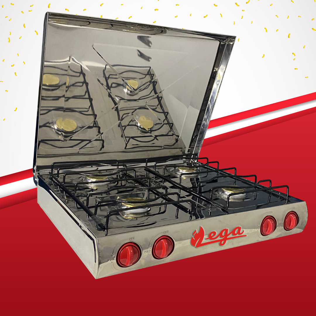 Cocina 4 hornillas de Acero C/Tapa Max