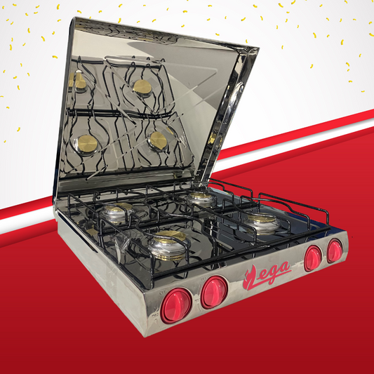 Cocina 4 hornillas de Acero C/Tapa Pro