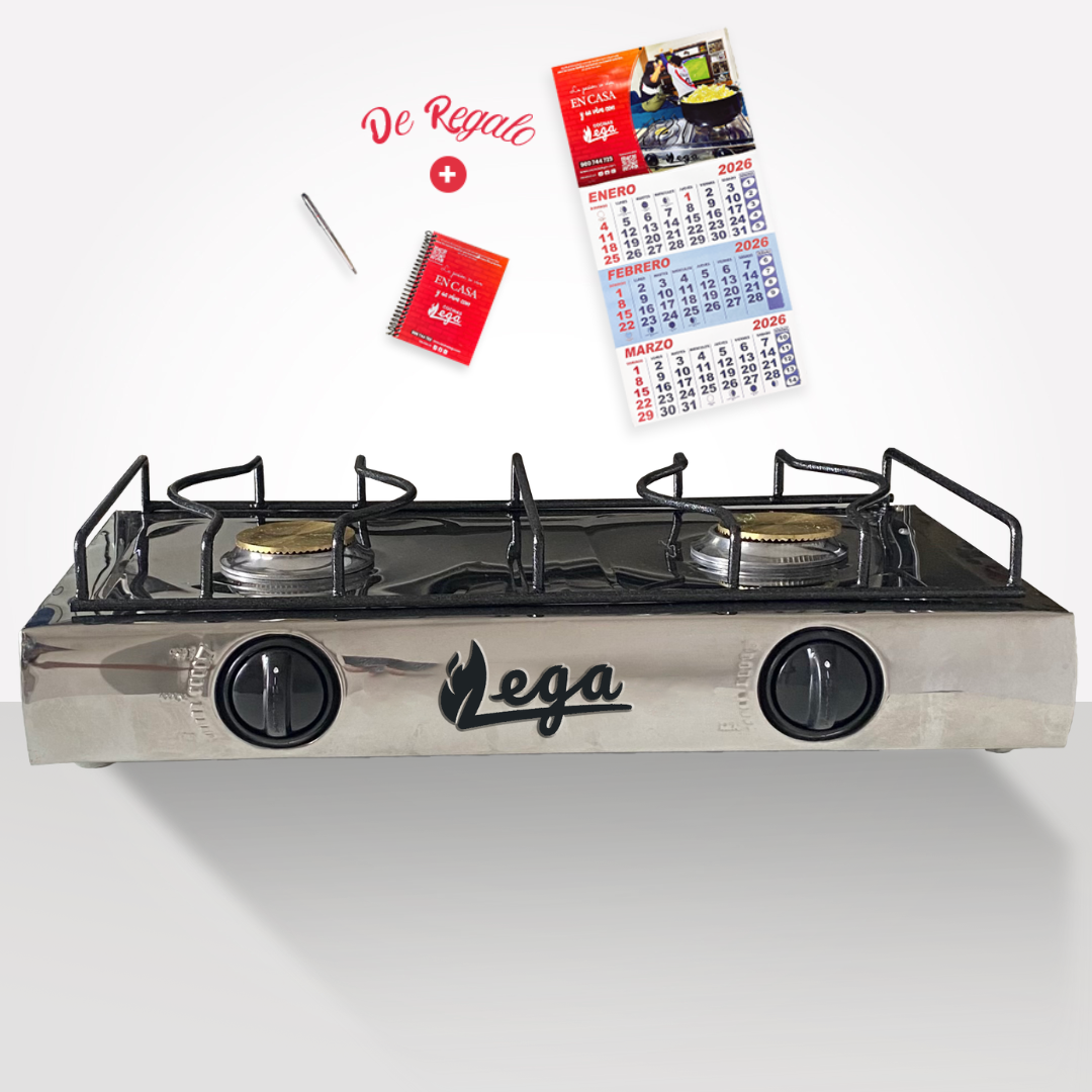 Cocina 2 hornillas de Acero Inoxidable