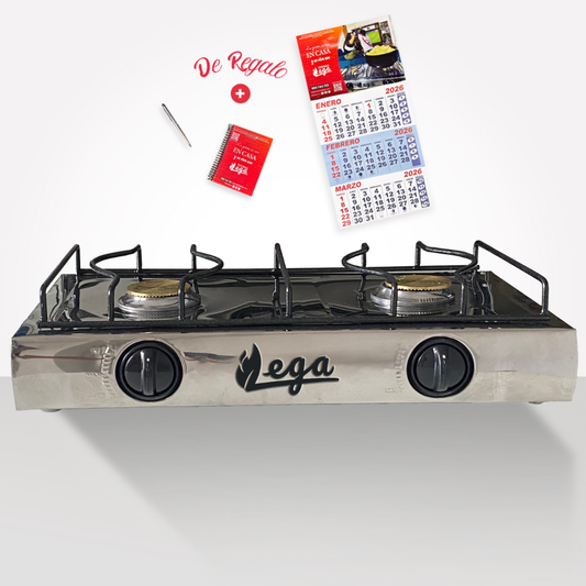 Cocina 2 hornillas de Acero Inoxidable