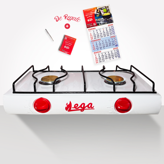 Cocina Blanca de 2 Hornillas a Gas