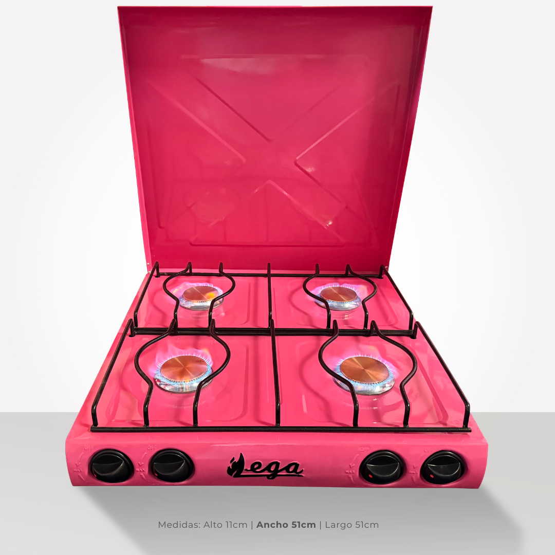 Cocina 4 hornillas C/Tapa Color Barbie